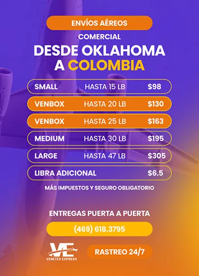 Aéreos Comercial Oklahoma City Colombia