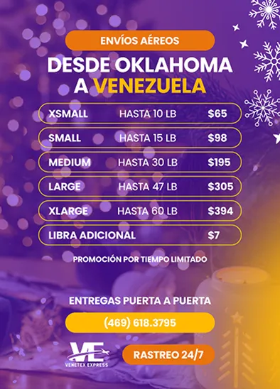 Envío Aéreo Oklahoma City Venezuela