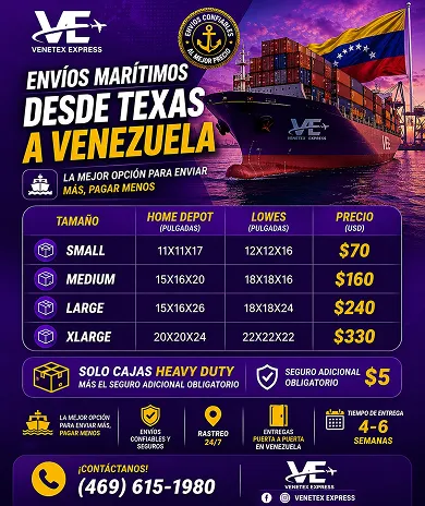 Envío Marítimo Dallas Venezuela
