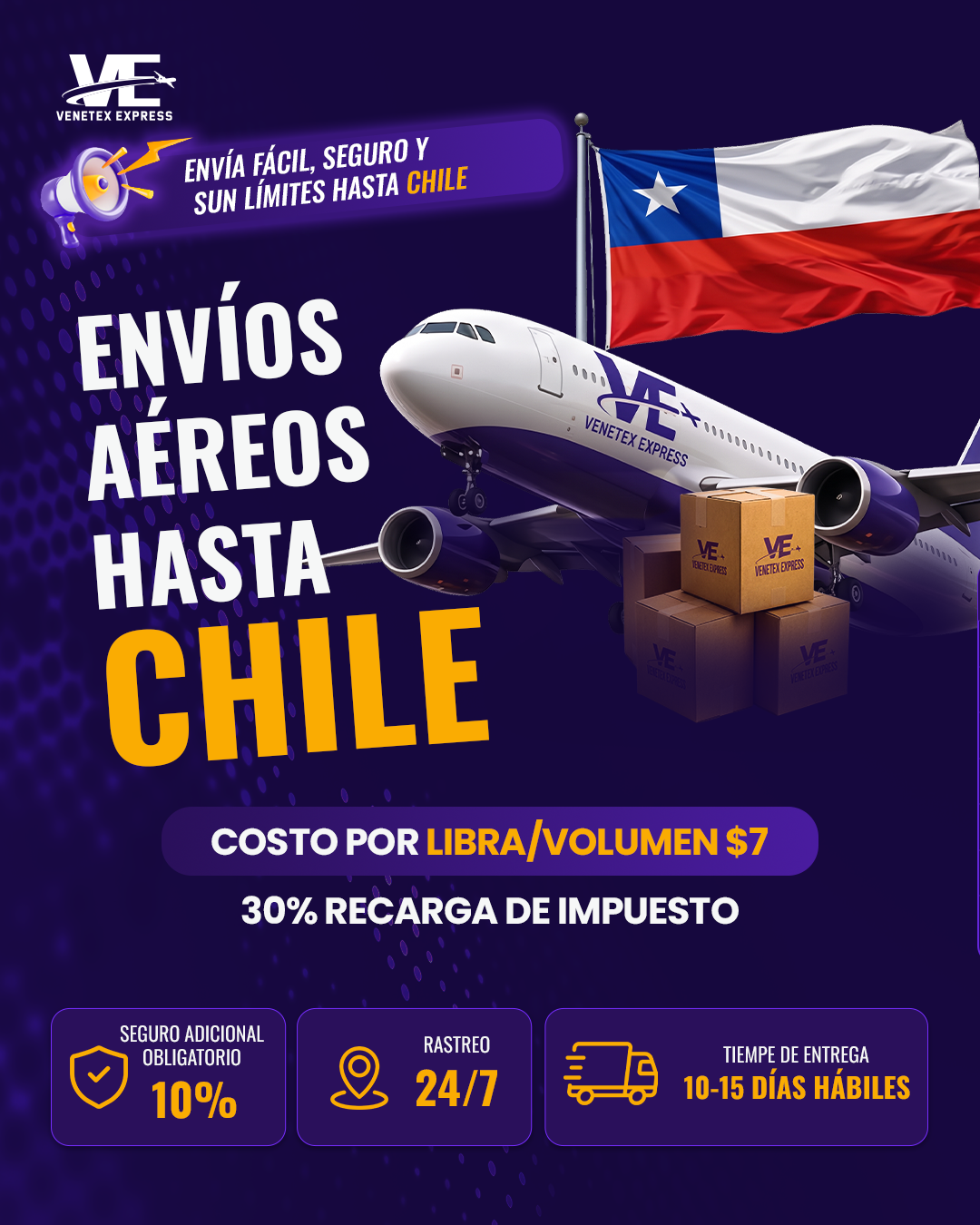Envío Aéreo Dallas Chile
