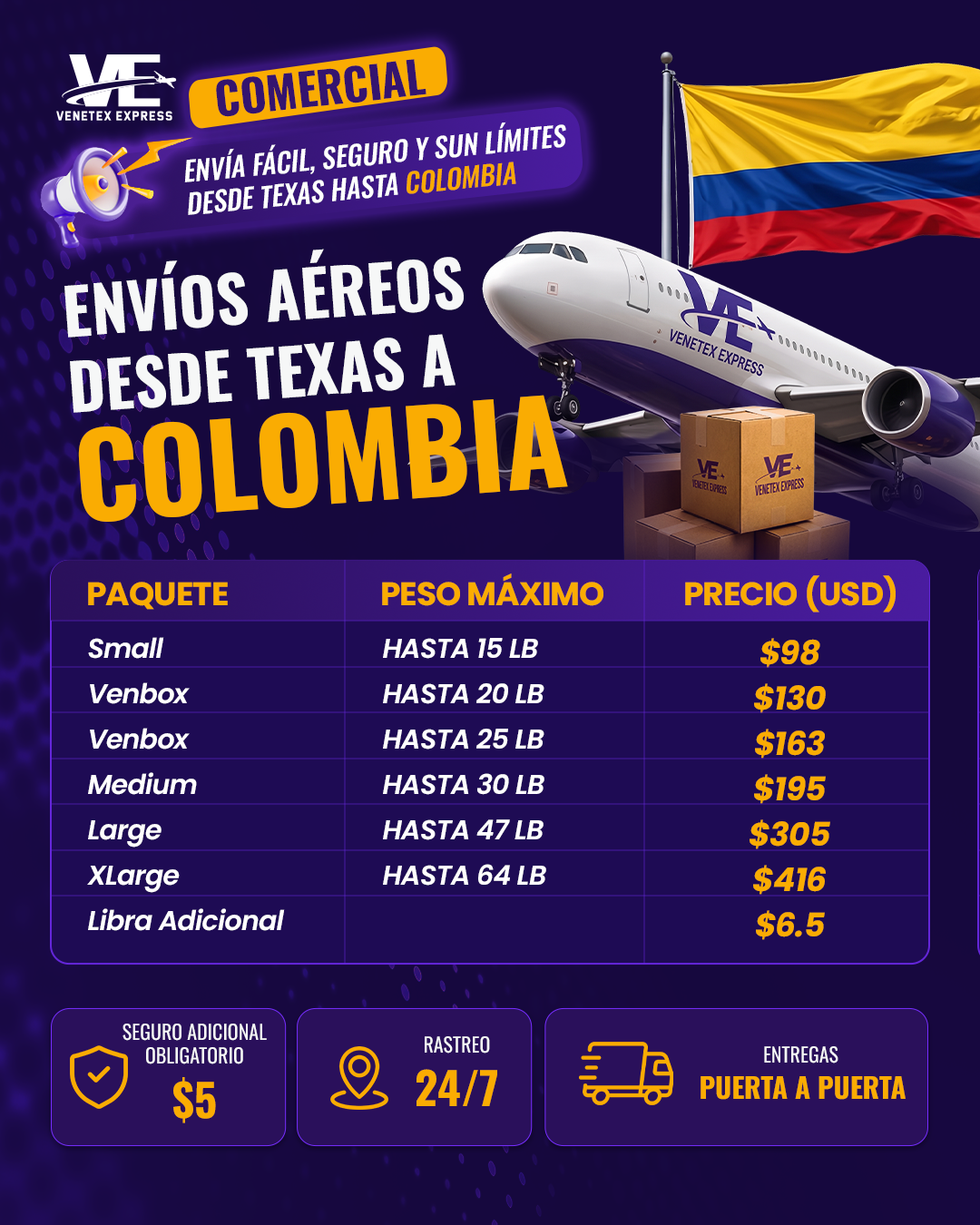 Aéreos Comercial Dallas Colombia