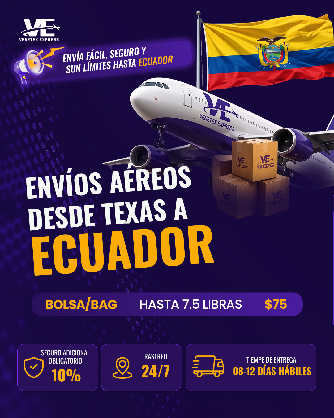 Envío Aéreo Dallas Ecuador