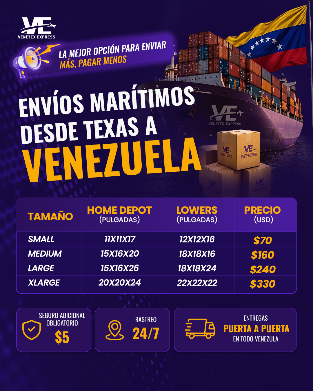Envío Marítimo Dallas Venezuela
