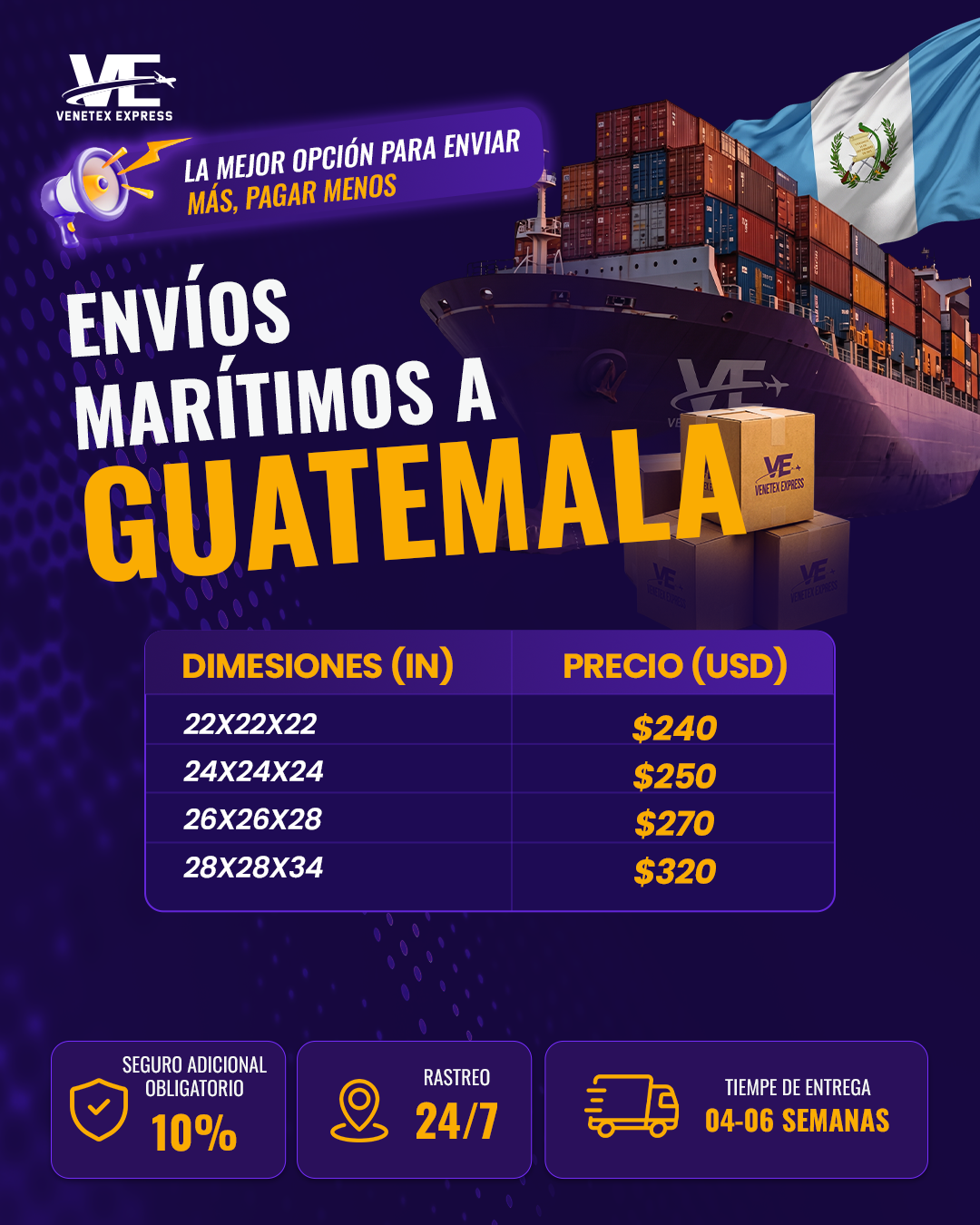 Envío Marítimo Dallas Guatemala