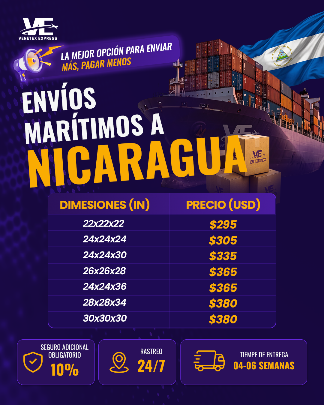 Envío Marítimo Dallas Nicaragua