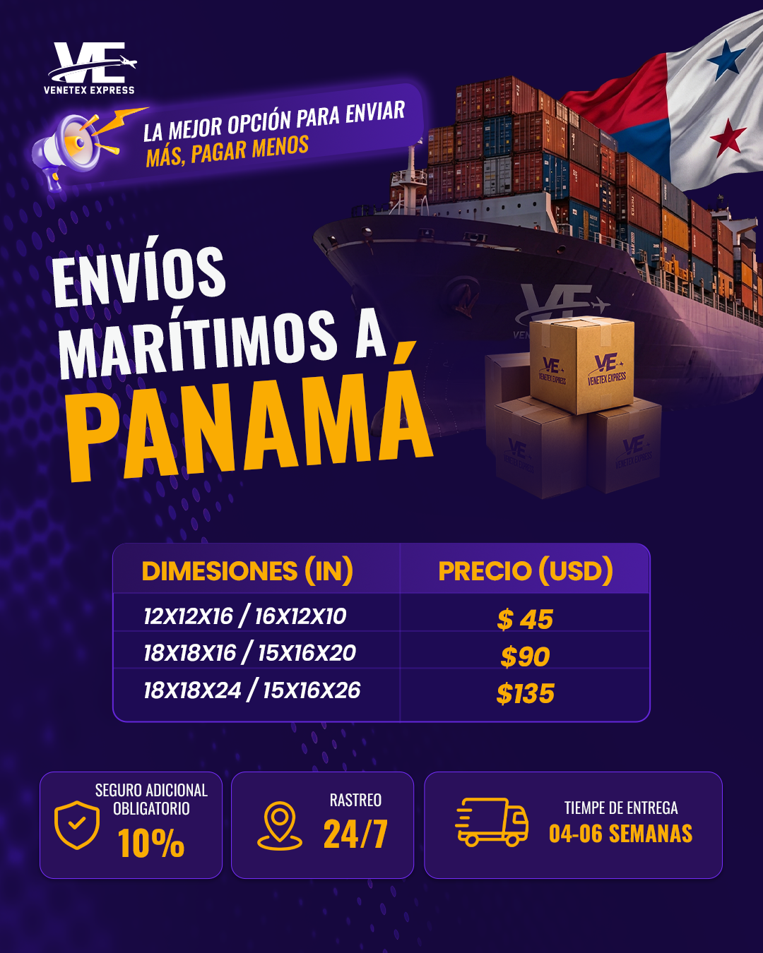 Envío Marítimo Dallas Panamá